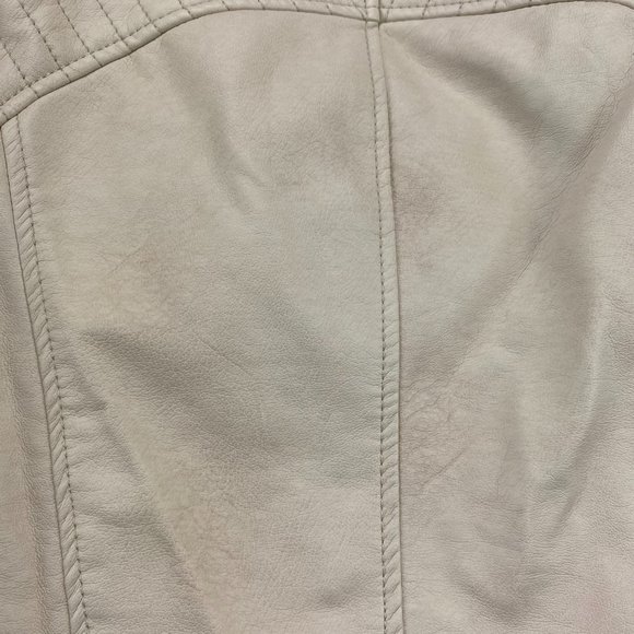 Guess Moto Jacket Women Extra Small XS Tan Full Zip Casual Biker 100% Polyester - Picture 13 of 16